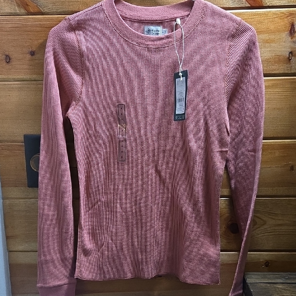 Alpine Women's Ribbed Crew Neck Sweater - Dusty Rose